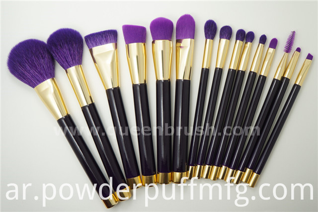 Private Label Makeup Brushes 15 Pieces Purple Cosmetic Brush Set